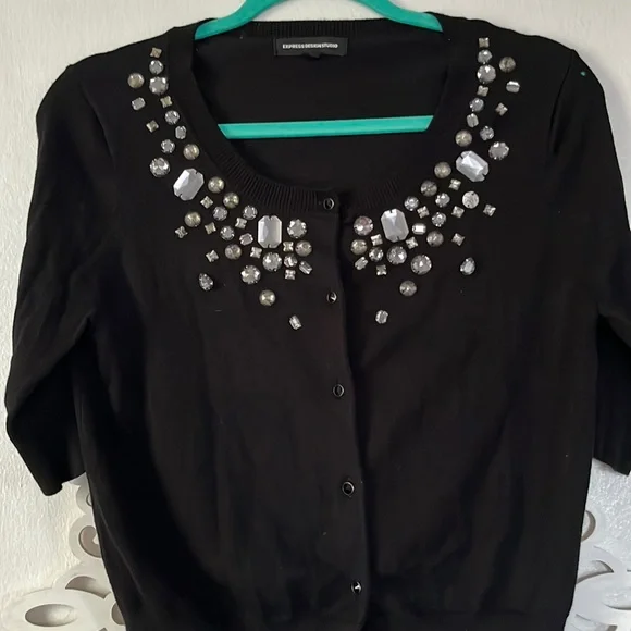 Bejeweled crop cardigan - Picture 1 of 6